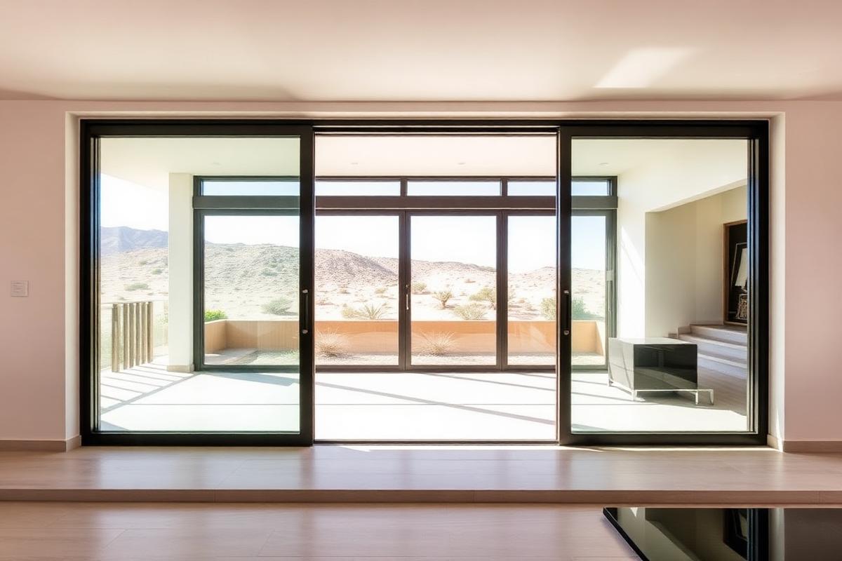 Aluminium sliding windows and glazed doors in a villa